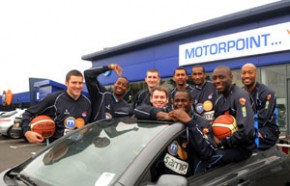 The happy lads at Scottish Rocks are really pleased with the vehicles which Motorpoint will be providing now that the Mount Vernon company is a major sponsor of the professional basketball team.